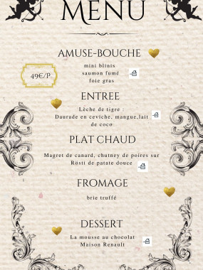 Menu de la Saint-Valentin